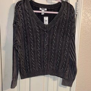 RSQ Womens Gray Cable Knit Sweater XXL NWT
